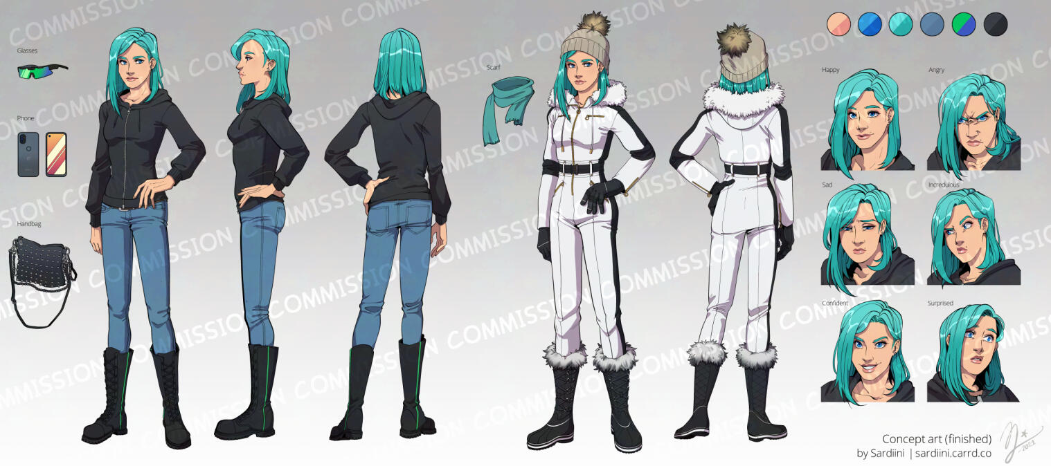 A character reference sheet